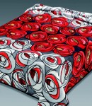 250 160x220 grey red  šedá červená deka 1038