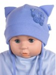 Čiapka WJ-Cz004 viazanie Mačička blue modrá  40 42 44 1530