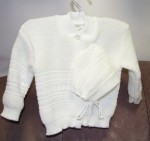 Komplet 2 dielny JN 443 white biela čiapka kabátik Baby B 68 2199