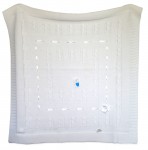 Pled 02 80x90 white biela pletená deka s bielou mašličkou 2356