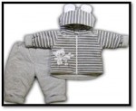Thermo zmné 2D MG kabátik nohavice šedý pásik 80 2585