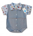 Body krátky rukáv HX potlač blue modrá golierik 56 2924