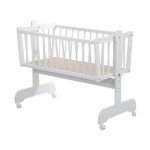 Kolíska bukové drevo white biela 90x42 cm + AKCIA matrac 8223