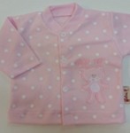 Kabátik HX výšivka pink ružová bodka 56 4494