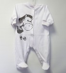 Dupačky dlhý rukáv bavlna hladká potlač white biela zebra 56 455