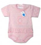 Body krátky rukáv HX výšivka pink ružová volánik 62 6174