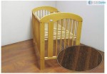 Natália beby bed postieľka walnut hnedá spúšťací bok Gravir 6254