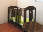 Magda beby bed postieľka walnut tmavo hnedá vyberateľné tyčky 6576