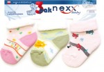 Ponožky bavlnené bezošvé farebné 3-PAK froté 3-6 mes dievča 6609