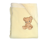 628/1 75x90 velur + bavlna výšivka beige béžová deka 7400