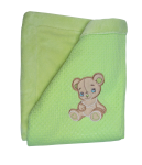 628/1 75x90 velur + bavlna výšivka green zelená deka 7403