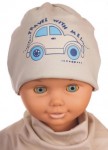 Čiapka WJ-Cz522b Autíčko beige béžová 50 52 54 7704