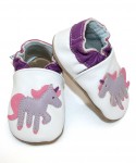 Capačky BA 010 kožené Jednorožec white biela 16/17  0-6 mes. 8076