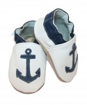 Capačky BA 073 kožené Kotva white biele 18/19  6-12 mes. 8093