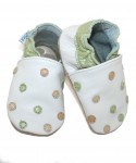 Capačky BE 008 kožené Bodky white biela 16/17 0-6 mes 8376