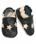 Capačky BE 015 kožené Hviezda black čierna 16/17  0-6 mes 8117
