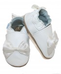 Capačky BE 016 kožené Mašlička white biela 16/17 0-6 mes. 12 cm 8172