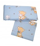 PS 1+1 90x130 40x60 BA potlač blue modrá g macko kvetinky 3323 8485