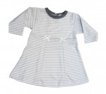 Šaty dlhý rukáv HX 001 šedý pásik lemovka čierno šedá 86/92 8862