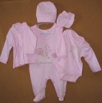 Komplet BA 5 dielny 56 pink ružová s bielou 9195