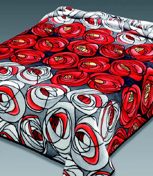 250 160x220 grey red  šedá červená deka 1038