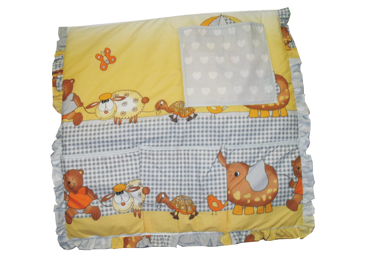 Vreckovník na postieľku  potlač šedá K sloník 1258