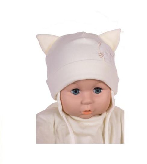 Čiapka WJ-Cz004 viazanie Mačička beige béžová 40 42 44 1531