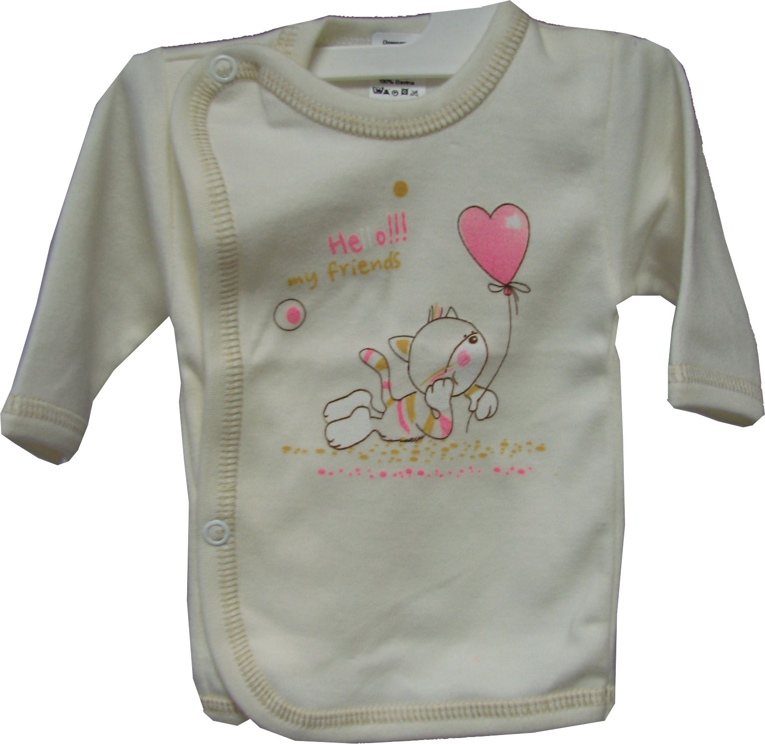 Komplet 2D HX košielka čiapočka výšivka white biela 56 4859