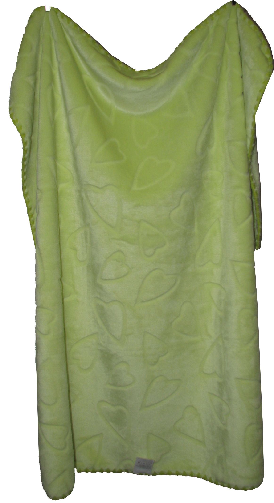 611 80x90 velur green zelená srdiečka deka 1828