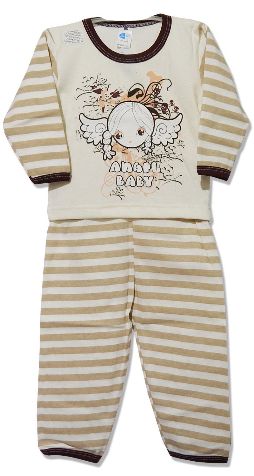 Pyžamo dlhý rukáv HX sieťotlač beige béžová 104 7277