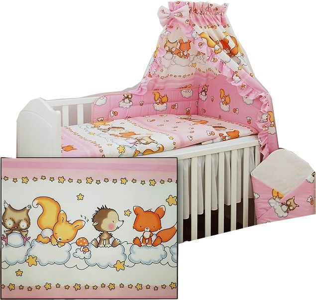 PS 1+1 90x130 40x60 BA potlač pink ružová g veverička 007 204