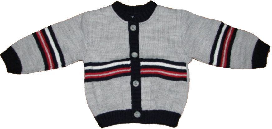 Svetrík JM 323 biela so šedým, modrým pásikom 104 2117