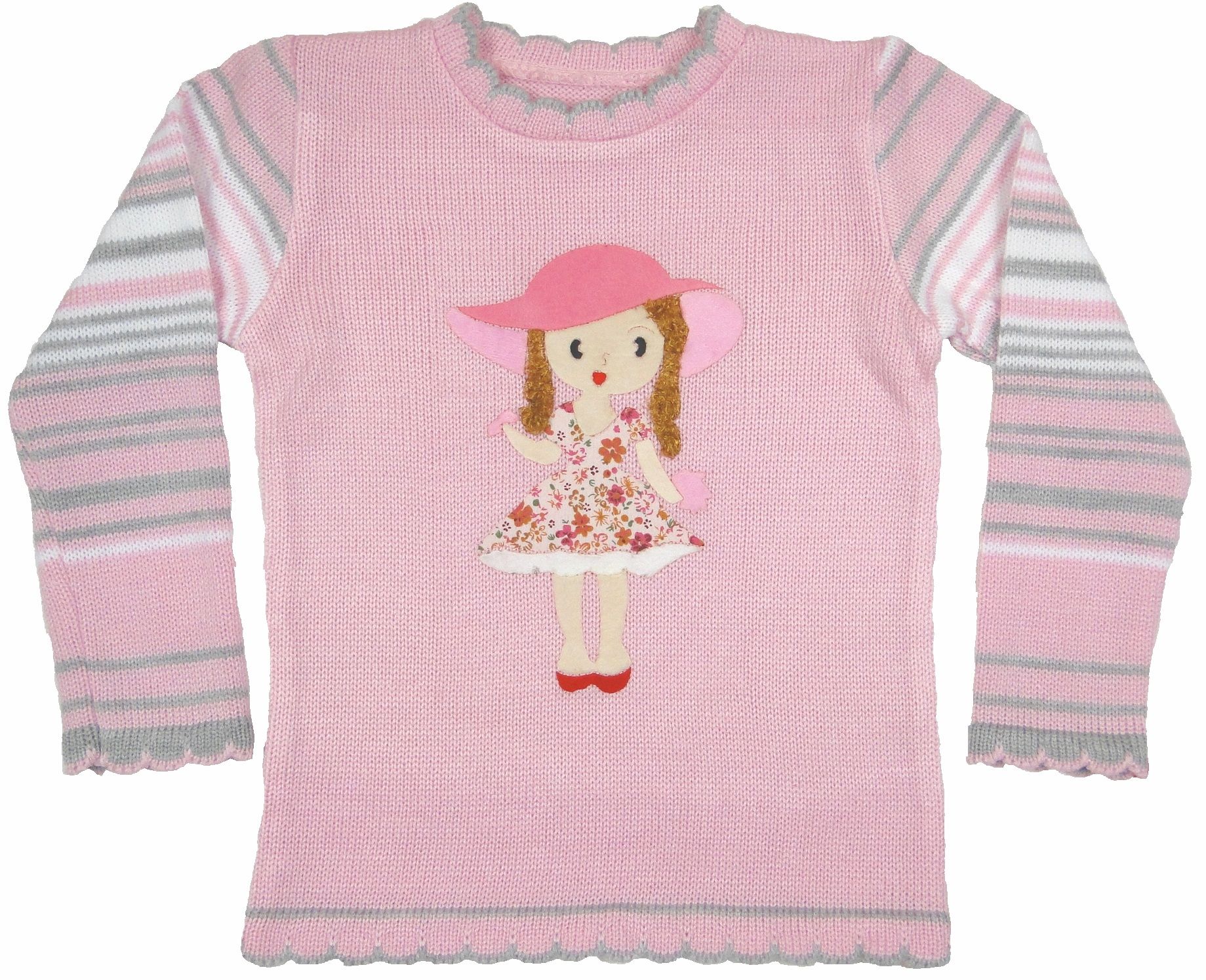 Svetrík JM 311 ružová zdobenie mašlička 104 2135