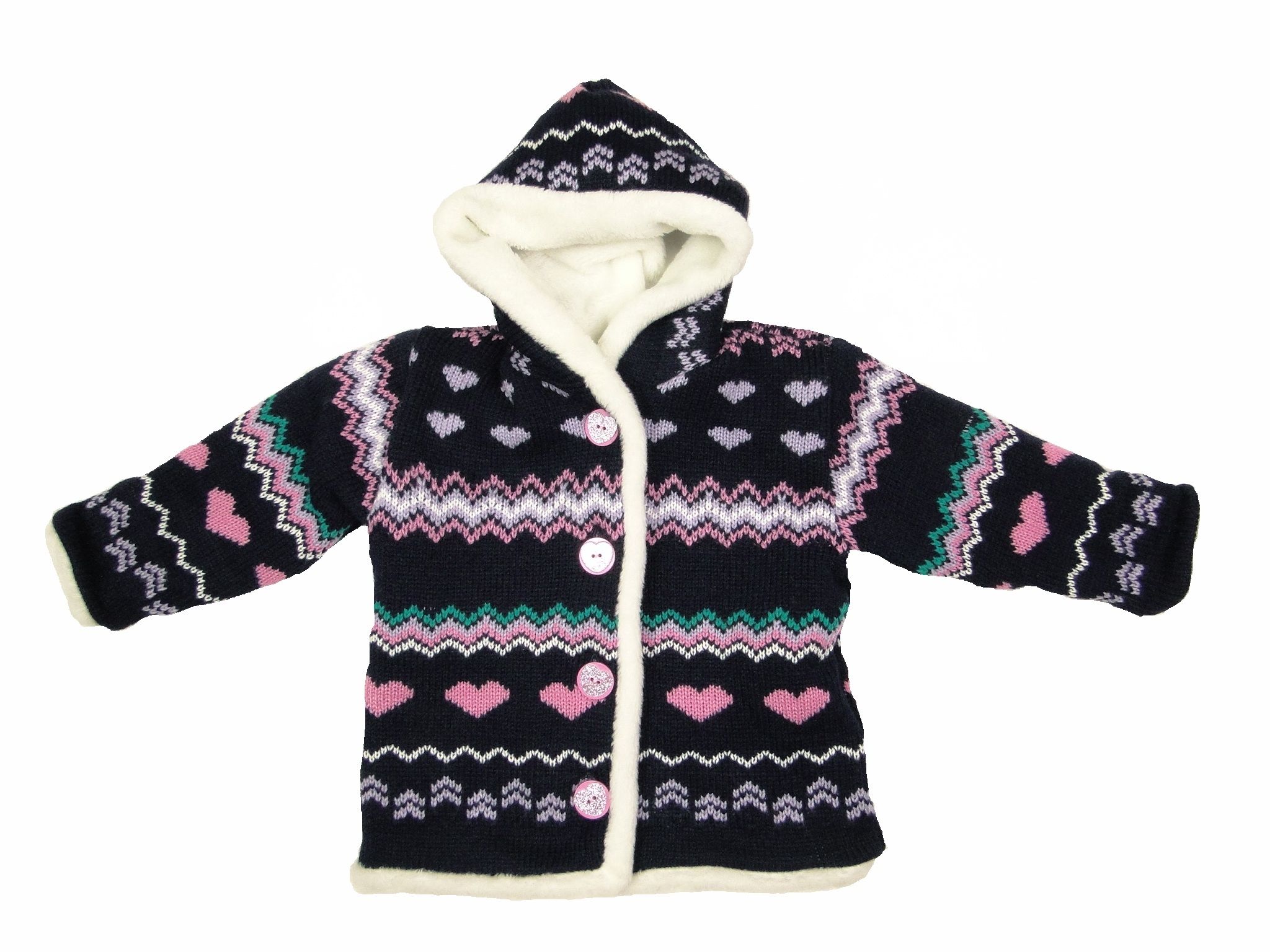 Svetrík JM 286 modrá vypletaný vzor vyteplený 104 2173