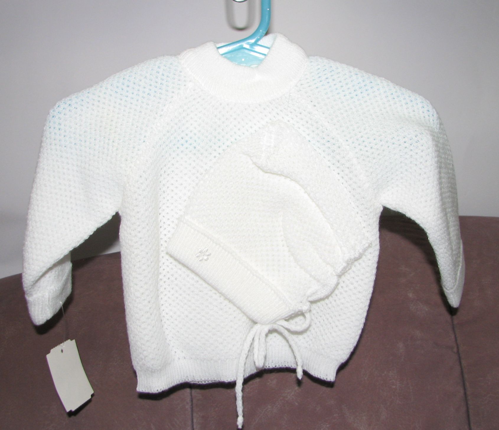 Komplet 2 dielny JN 444 white biela čiapka kabátik Baby A 62 2208