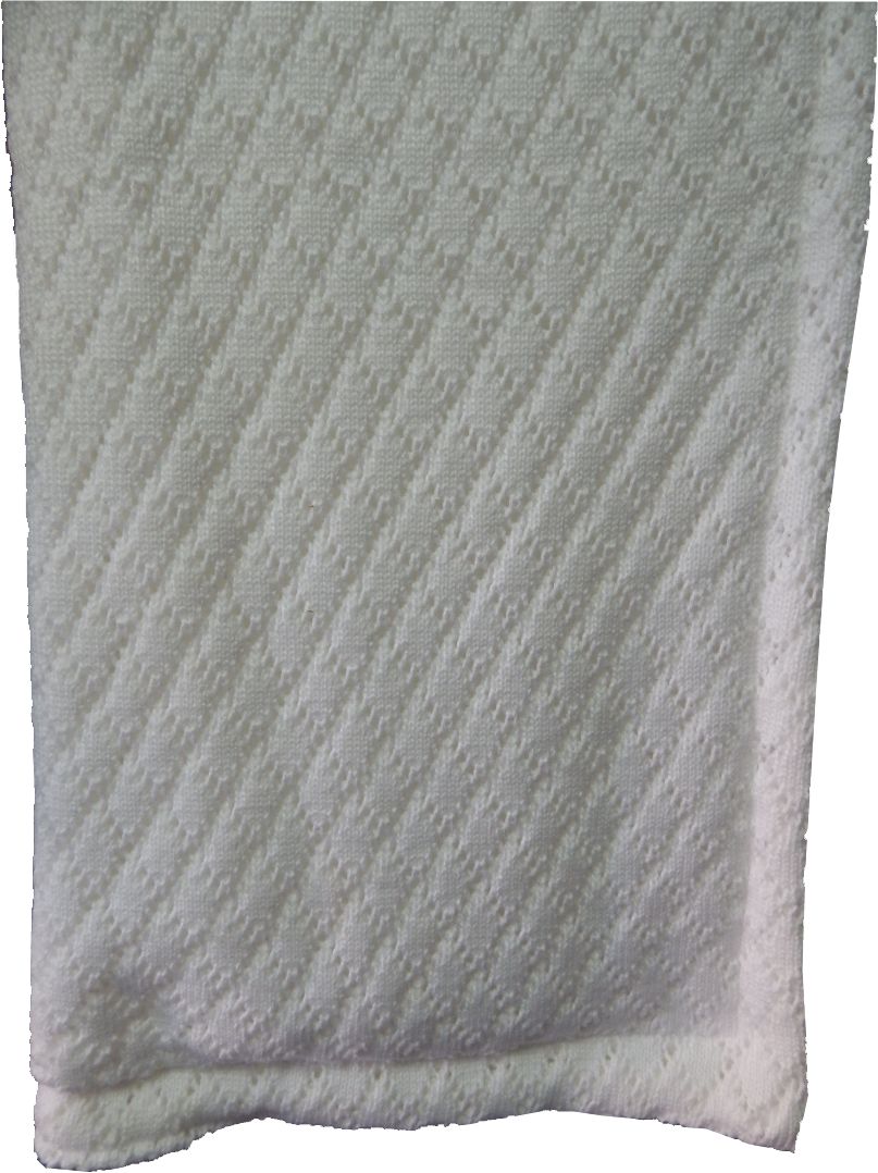 Pled 71 80x90 white biela podšitá DUO pletená deka 2321