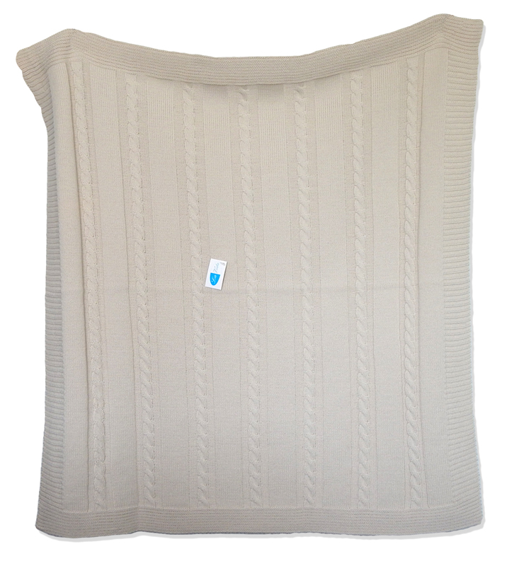 Pled 10 80x90 beige tmavo béžová pletená deka 2355