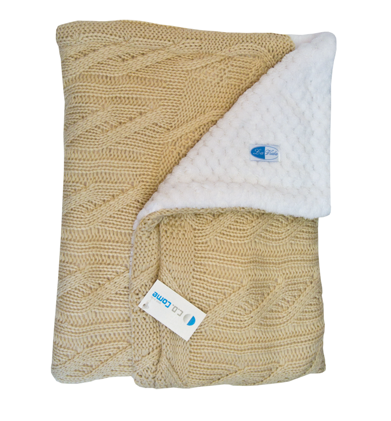 Pled 70 80x90 beige béžová podšitá DUO pletená deka 2367
