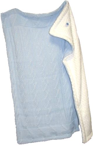 Pled 70 80x90 blue modrá podšitá DUO pletená deka 2368