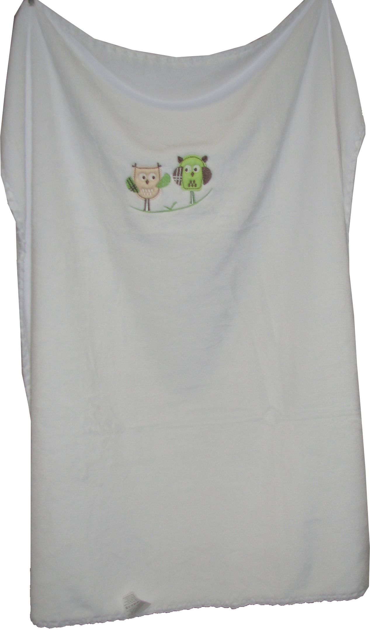 612 80x90 velur white biela deka výšivka 623 2375