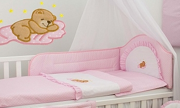 Ochranné hniezdo 180x30 Výš. pink ružová g spiací macko 06 250