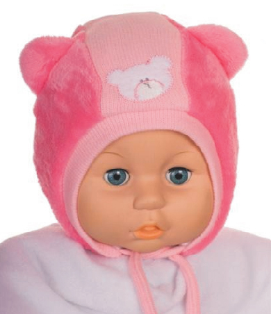 Čiapka Z-Cz081 viazanie Miod pink ružová 36 38 40 42 44 2543