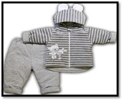 Thermo zmné 2D MG kabátik nohavice šedý pásik 80 2585