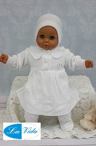 Komplet 3 dielny ND white biela šatočky nohavice čiapka Ewa 68 2624