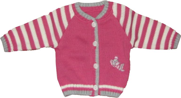Svetrík JM 391 pásiky ružová nášivka 68 2923