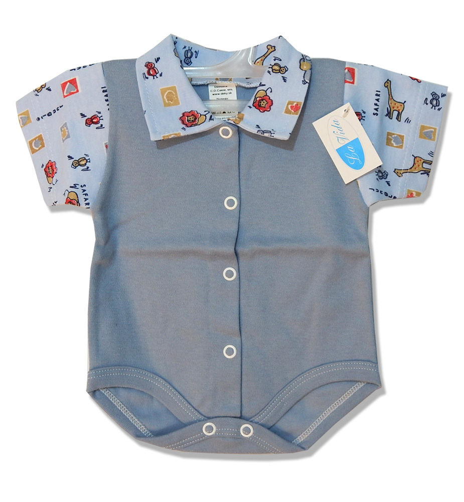 Body krátky rukáv HX potlač blue modrá golierik 68 4602