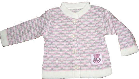 Svetrík JM 297 ružová so šedou nášivka 74 2931