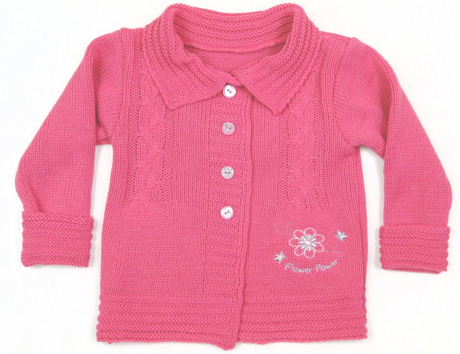 Svetrík JM 292 pink ružová s golierikom + šál  98 3173