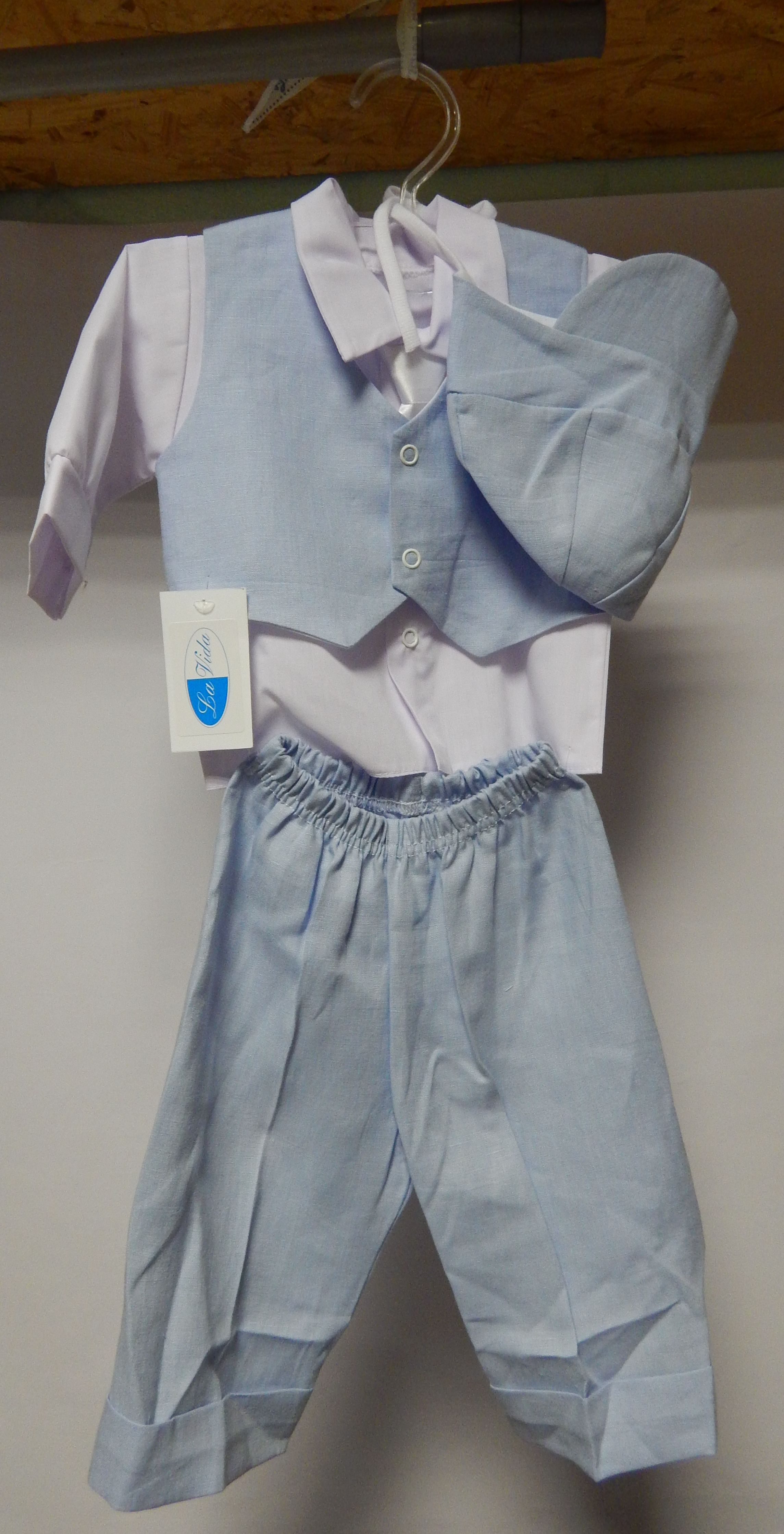 Komplet 5 dielny RB 184 white biela modrá nohavice Greg 62 3338