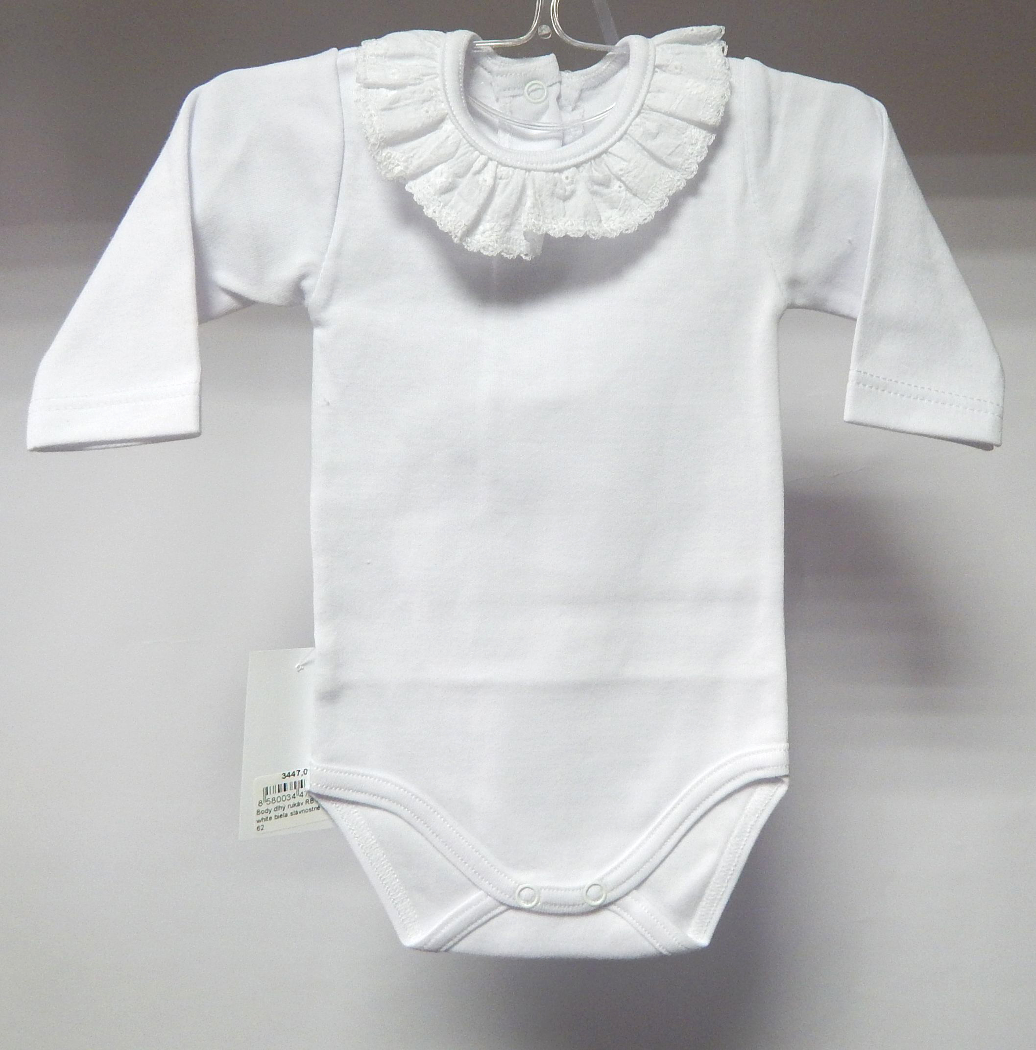 Body dlhý rukáv RB 735 white biela slávnostné Mária 98 5678
